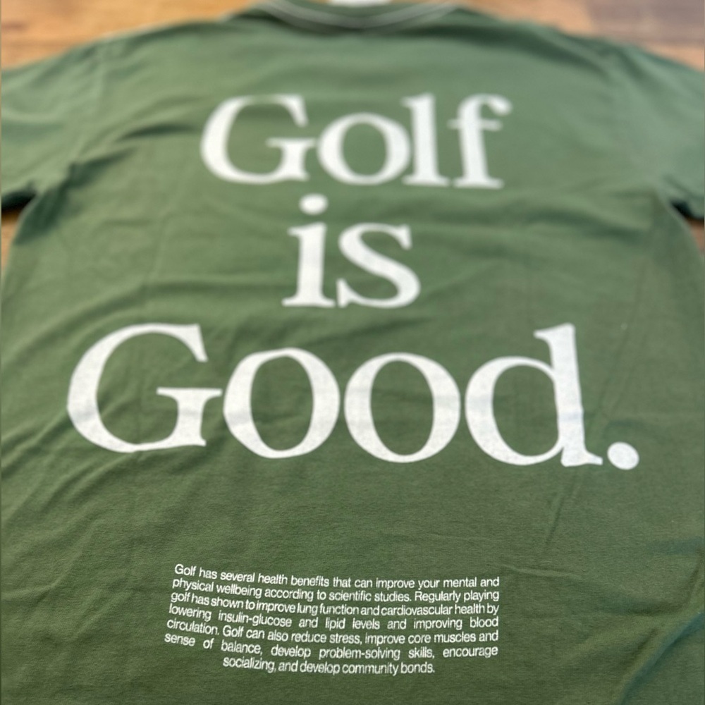 URBAN OUTFITTERS Ripple Green Golf is Good T-Shirt with Smiley Face - Picture 9 of 13